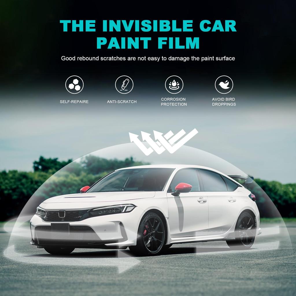 FDAIUN Headlight Film for Honda Civic Type R TPU Protective Film with Scratch Protection and Clear Car Wrap for Honda Civic Type R Includes Headlights