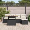 Garden Sofa Set 6 pcs Black Poly Rattan