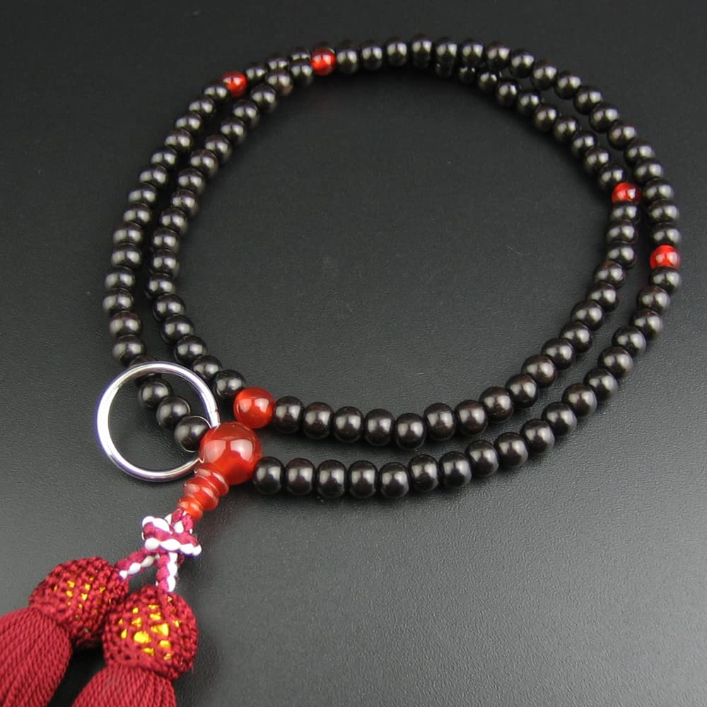 Myorenka Soto Zen Buddhist Prayer Beads For Women Formal Prayer Beads Ebony Agate Tailored 8 Dimension Bead Bag Included Prayer Beads Zen Buddhism