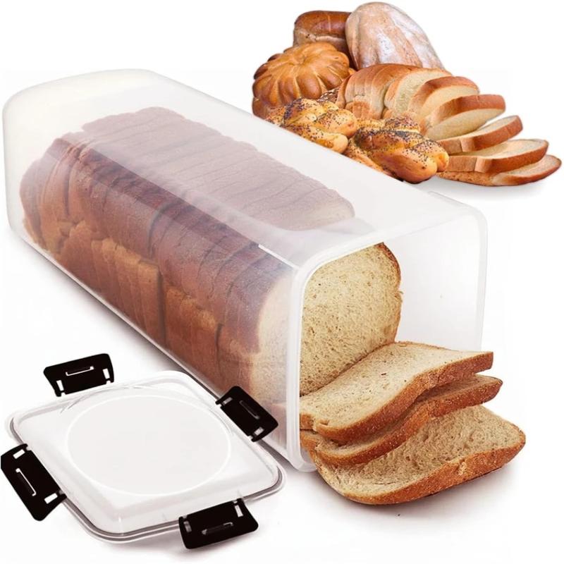 Bread Loaf Container Clear Airtight Bread Box With Lid Sandwich Bread Holder For Homemade Bread Tall Bread Saver For Kitchen