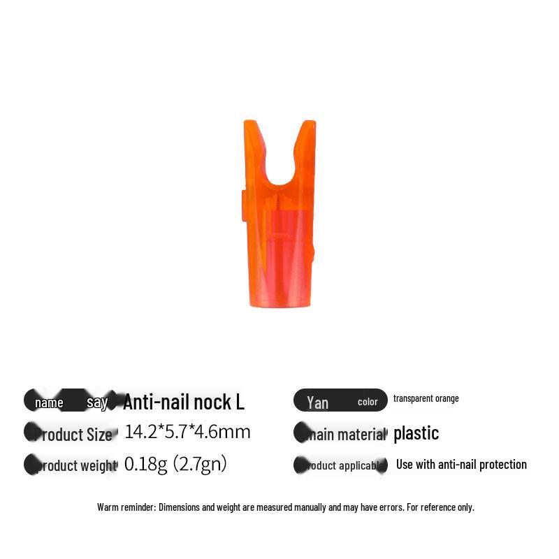 Multicolor Anti-Nail Plastic Arrow Nock with Inner Insert and Outer Wrap, Various Specifications Available.