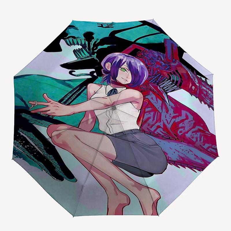 1pc Outdoor Umbrella with Anime Character Design - Automatic Opening/Closing Umbrella with Portable Tri-Fold Design, 8-Rib Iron Frame - Perfect Gift f