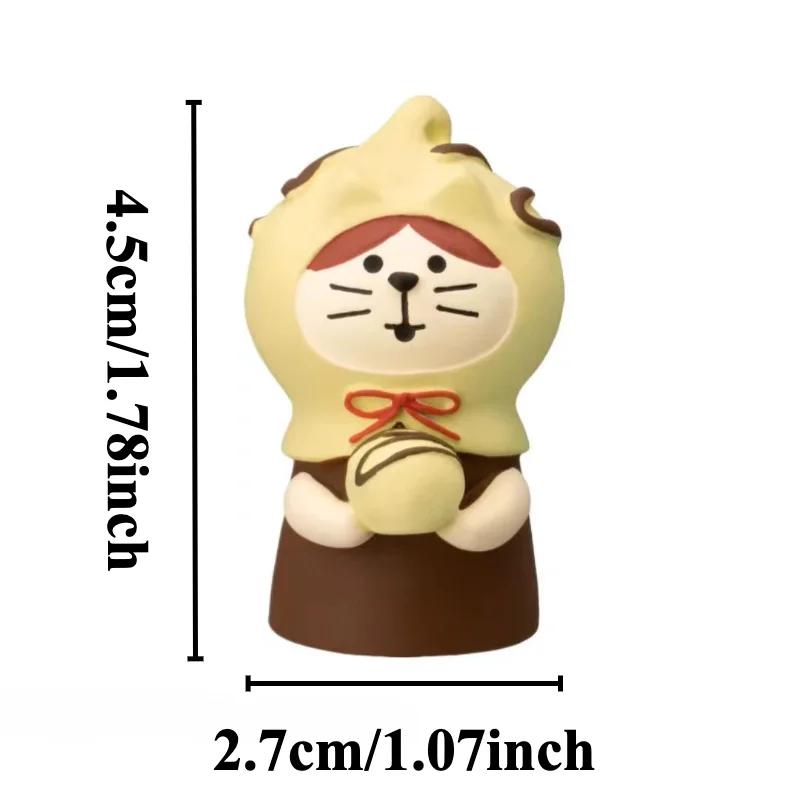 Cartoon Chocolate Bakery Series Resin Miniatures Home Accessories Kawaii Cupid Cat Figurines Japan Style for Valentine Gifts