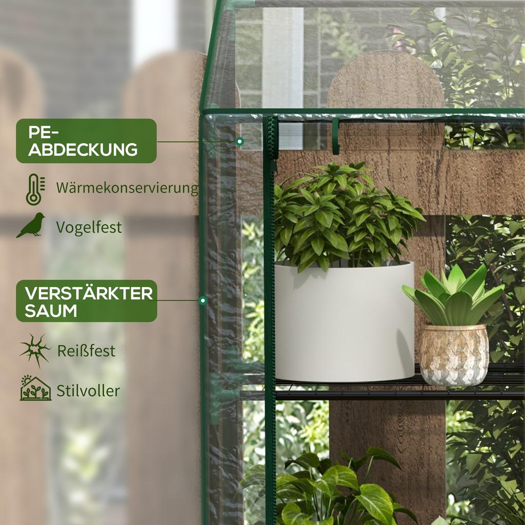 Greenhouse, Shelves, Double Doors, 143 X 46 X 151cm, Transparent