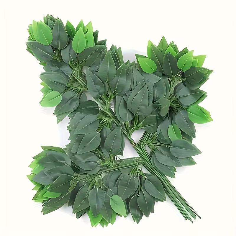 36pcs Realistic Fake Tree Branches and Leaves Heavy-Duty Plastic Greenery with Lush Dark Green Foliage Indoor/Outdoor Decoration