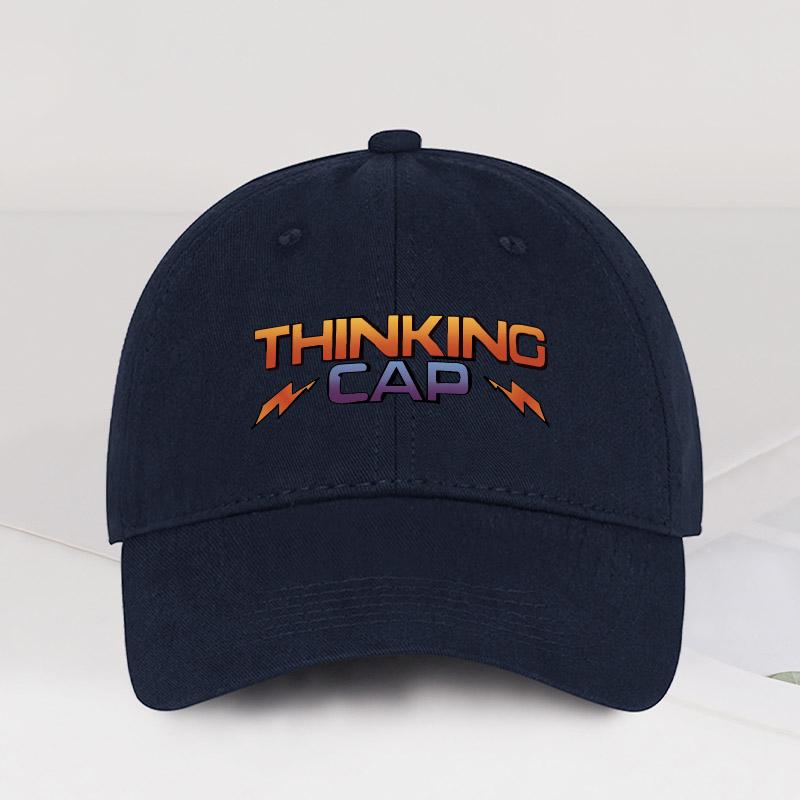 

“Thinking Cap” Gradient Text Print Soft-Top Baseball Cap Soft, Comfortable, Breathable Retro Gradient, Trendy & Playful Unisex D