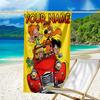 Custom Name Beach Towel Kiss Boule Adventure Beach Towel, Soft Microfiber, Gift for Her/Him, Birthday, for Pool, Beach, Travel, Fan gifts