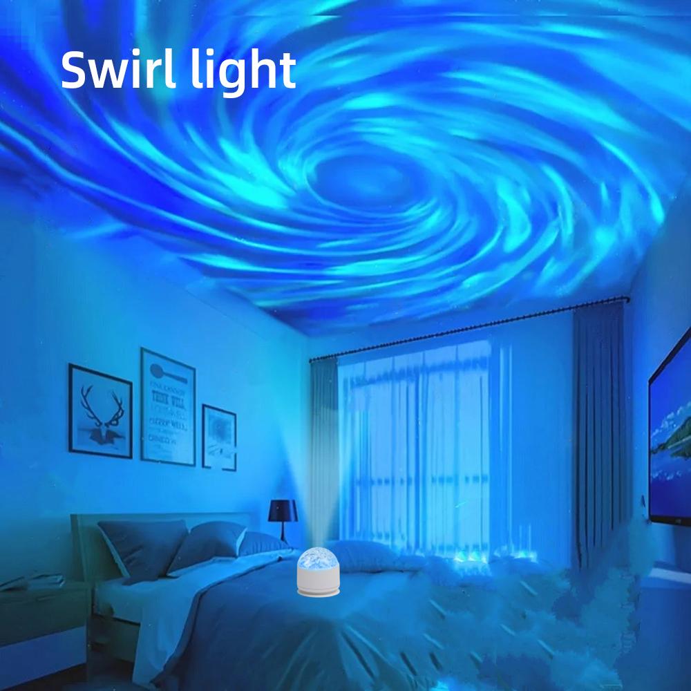 

Вращающийся светильник с атмосферой северного сияния, светодиодный ночник с водной рябью, USB, романтический динамический прикроватный светильник для подарка на праздник USB Plug-in model