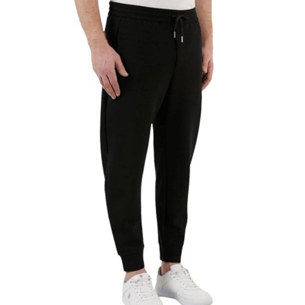 Emporio Armani Ss22 Solid Color Drawstring Loose Casual Tapered Knit Sweatpants Men bottoms Black 3L1PFS-1JHSZ-0999