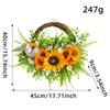Artificial Sunflower Wreath Front Door Decoration Rustic Farmhouse Style Wall Hanging Floral Ring