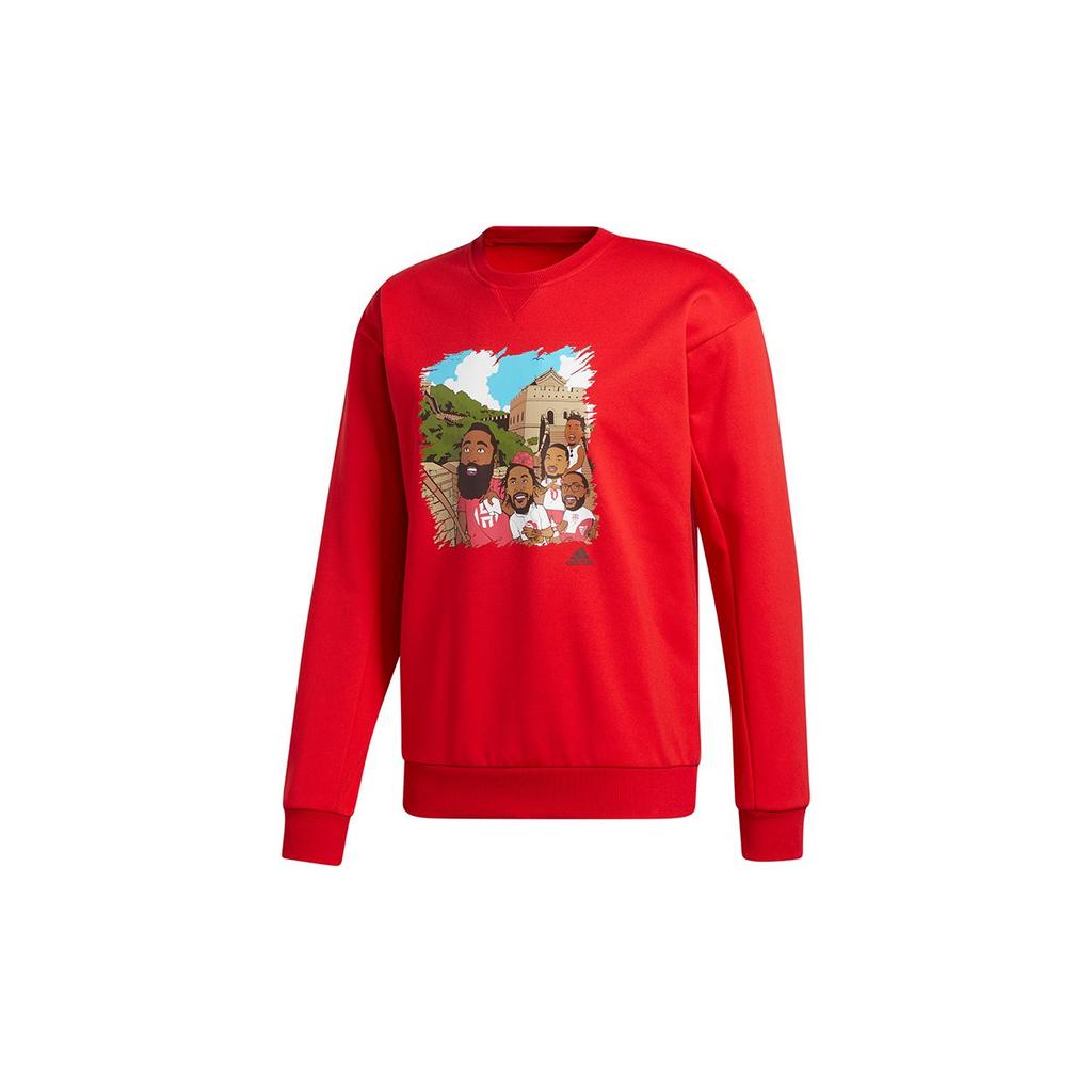 Adidas Beijing Crew Neck Long Sleeve Sweatshirt Men Sweatshirt Red GN8018