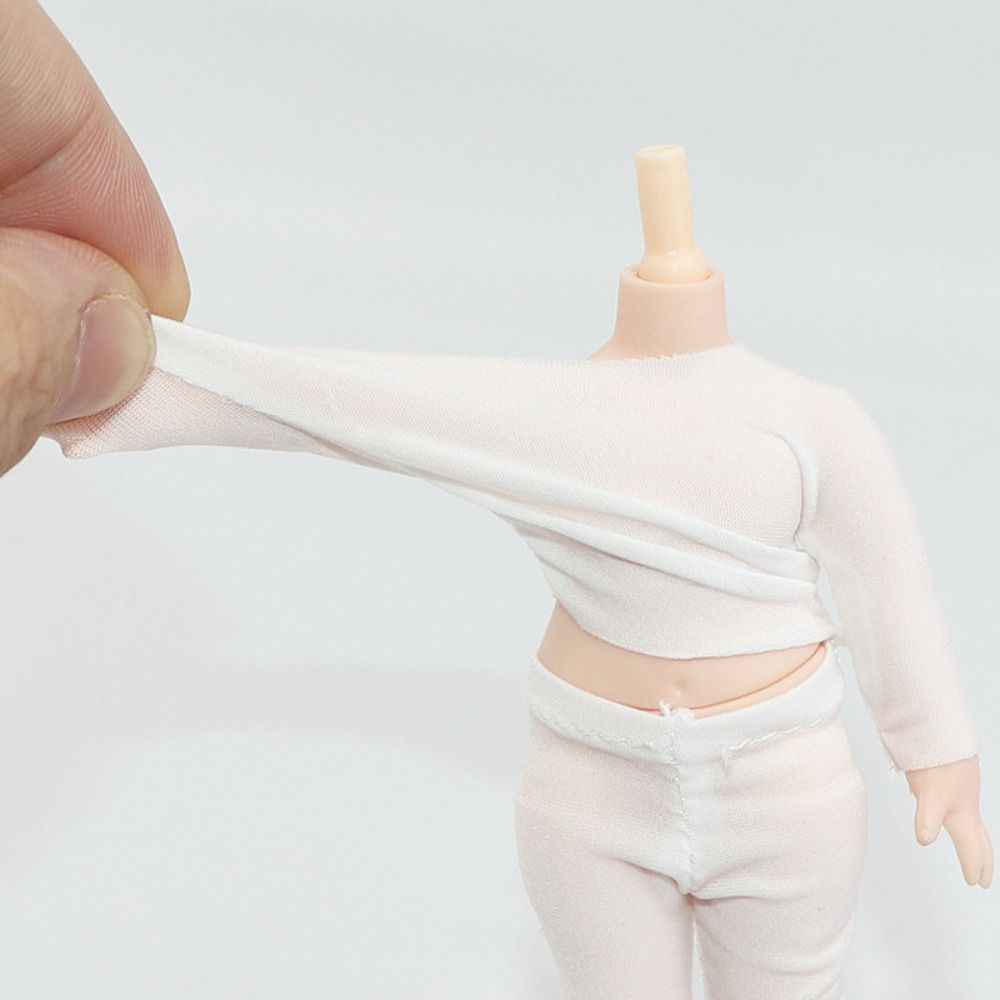 High Stretch Doll Anti Dyeing Clothes Tops and Pants Undershirt Ob11 Anti Staining Set Elastic T-Shirt Suit Doll Underlay
