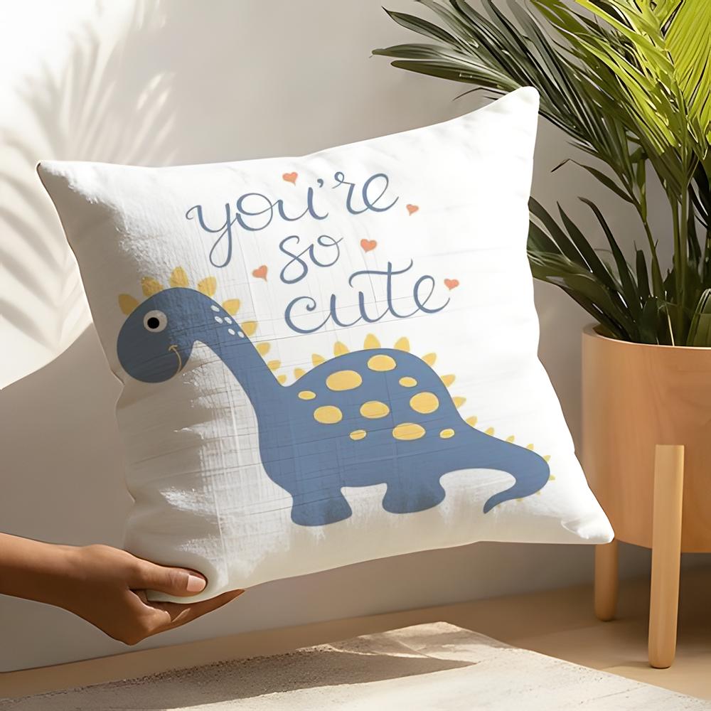 Cute Jurassic Dinosaur Pillow Case Home Living Room Decoration Linen Pillow Cases Cushion Cover