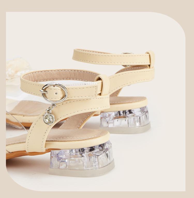 Mädchen Sandalen mit offener Zehenpartie und Rosenblüte - Frühjahr 2026