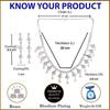 Rhodium Plated Silver Toned White American Diamond Studded Necklace With Earring Jewellery Set For Woment and Girl