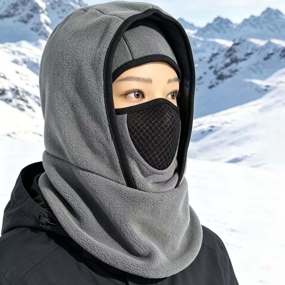 Fleece Lined Ski Face Mask Breathable Mesh Thermal Neck Warmer Winter Cycling Hat Winter Cycling