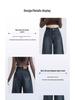 Autumn/Winter 2024 Women's High-Waisted Double-Button Wide-Leg Jeans - American Loose Straight-Fit Floor-Length Pants