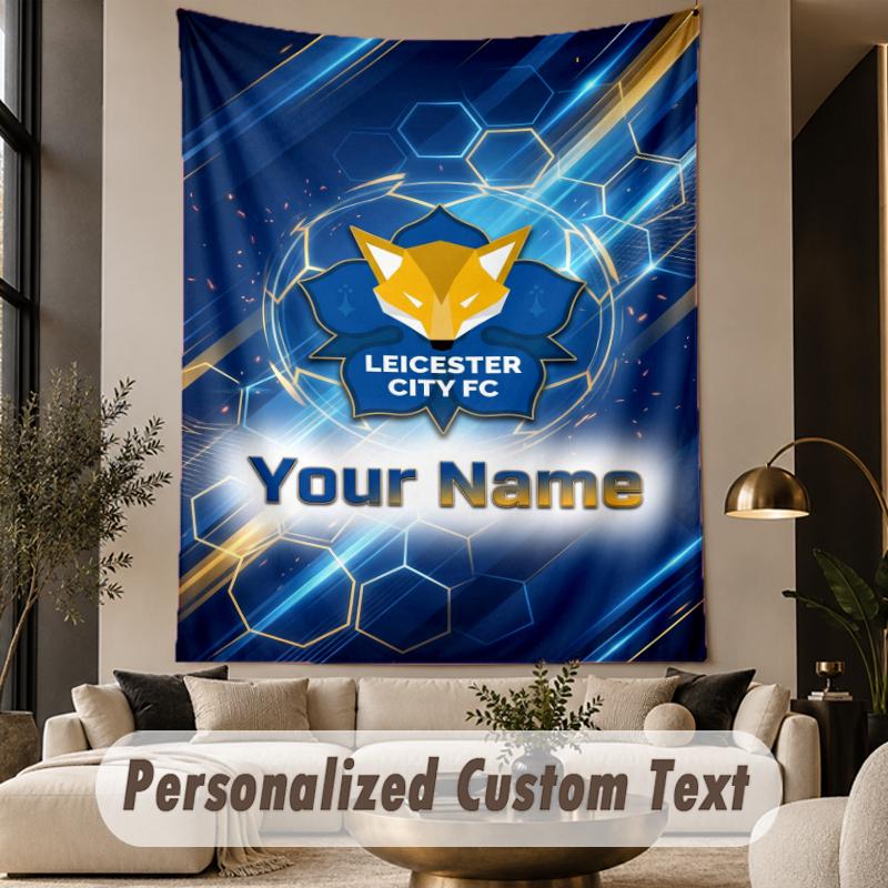 Custom Text Tapestry Leicester City Print Wall Tapestry Indoor Living Room Wall Decor