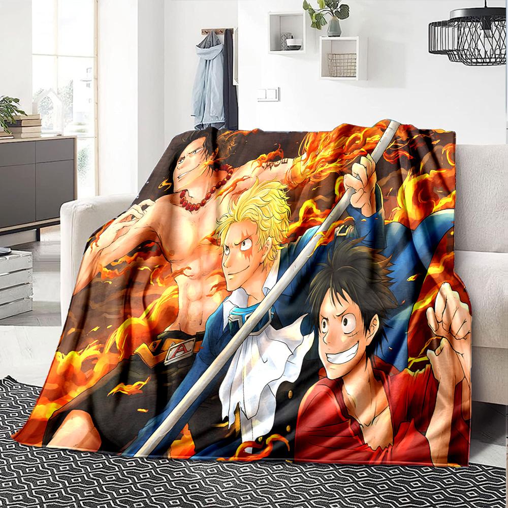 1pc One Piece Adventure flannel Blanket for Super Soft Cute Comfort Blanket for Travel Bedding Couch Sofa Blanket Y8254
