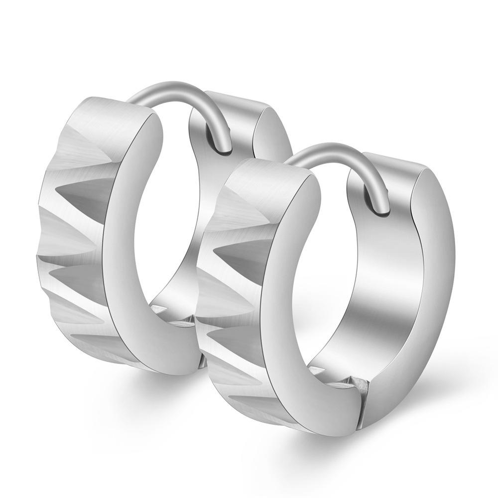 4MM Stainless Steel Simple Ear Cuff with Irregular Floral Stripes - Versatile European & American Style Earring