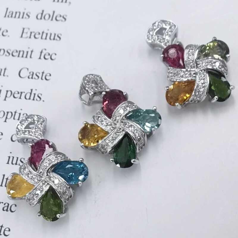 Sace Gems Colliers de luxe avec pendentif Tourmaline colorée en argent Sterling 925 pour femmes, bijoux fins scintillants, cadeau d'anniversaire