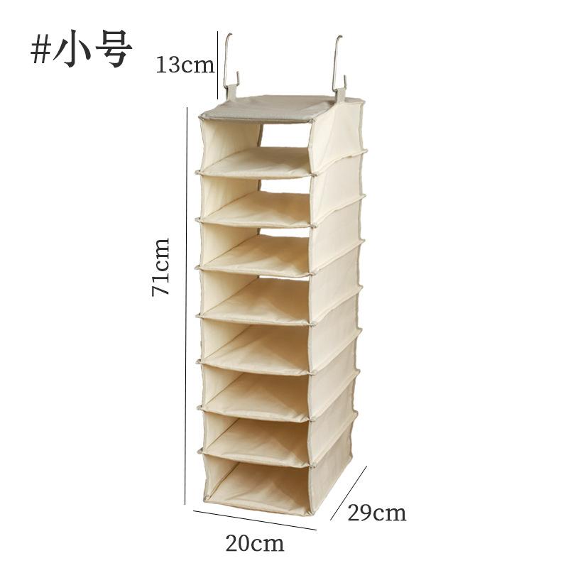 Cotton Closet Organizer Bag, Multi-Layer Hanging Wardrobe Storage, Washable Foldable 3D Storage, Home Layered Space Saver