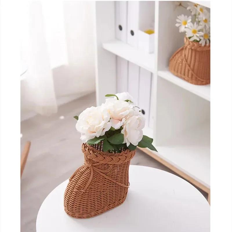 Personalized Flower Baskets, Creative Baskets Plastic Shoe-shaped Storage Baskets, Home Table Decorations