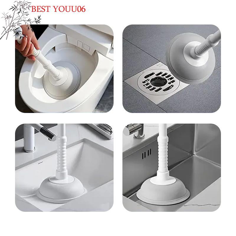 (YOUU06)Plastic Toilet Plunger Anti-clogging Drain Cleaner Pipe Dredging Device Bathroom Kitchen Sink Cleaning Supplies