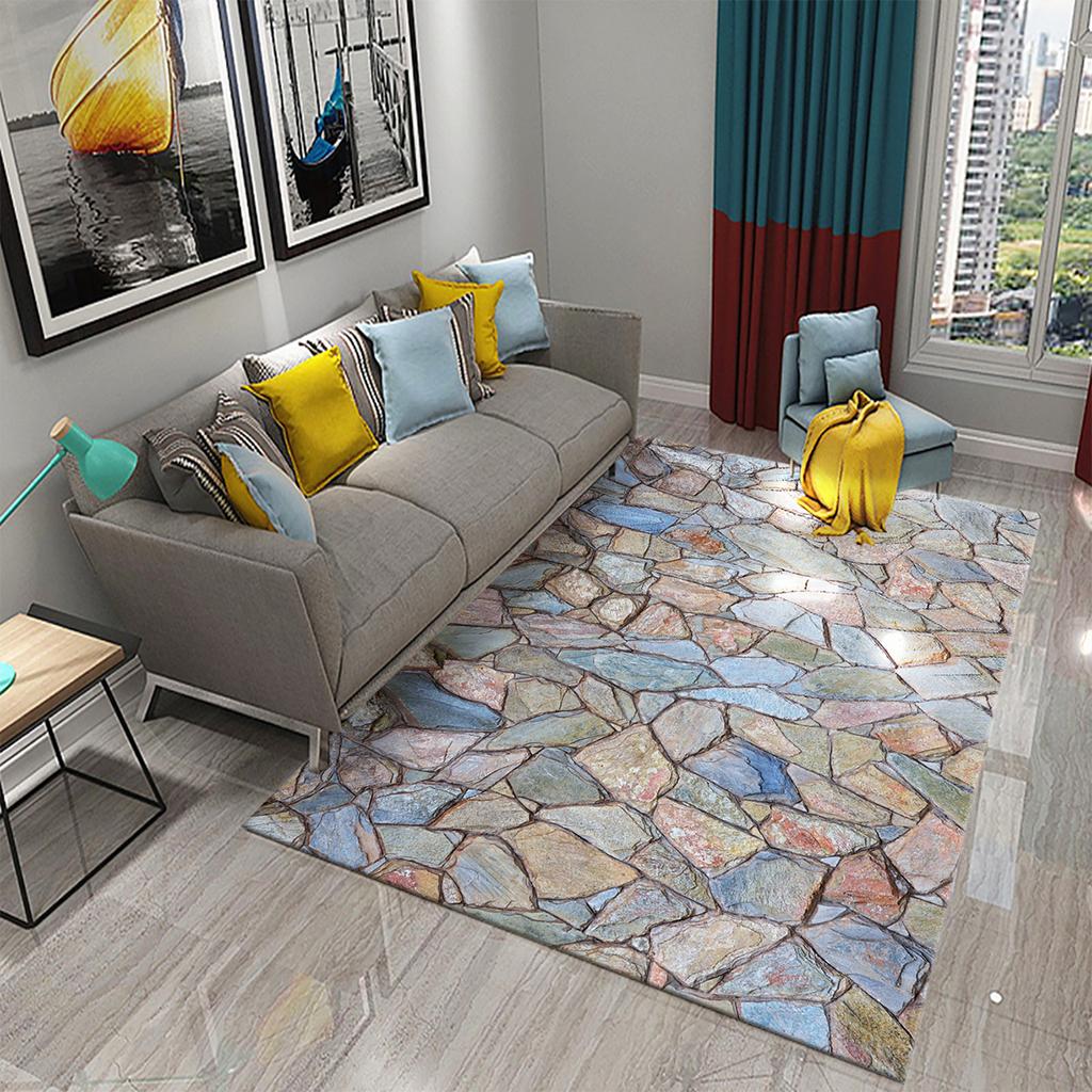 3D Simple Stone Carpets for Kitchen Bathroom Living Room Bedroom Teenager Room Decoration Carpet Entrance Anti-slip Area Mats