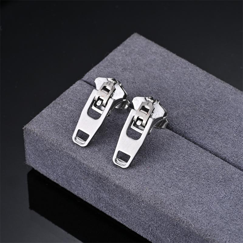 

Минималистичные серьги-пусеты на молнии из нержавеющей стали 2024 - Модный, не выцветающий дизайн