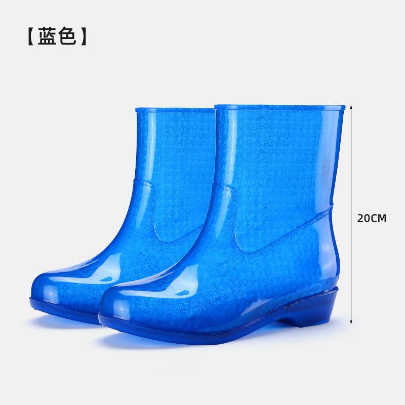 No lining quick-drying rain shoes women's short non-slip water shoes outer wear short rain shoes adult no mesh rain boots rubber shoes
