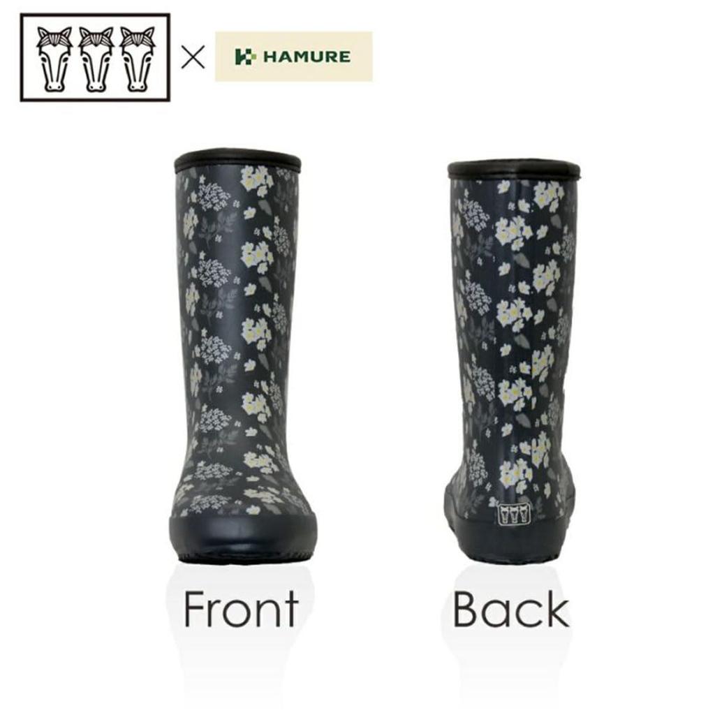 HAMURE Mitsuuma x Hamule Bottes Botaniques Rouges Taille Bottes de Pluie avec Motifs Floraux et Petits Motifs Floraux Parfaites pour et Travail sur le Terrain HMO-2409 HMO-2008 (Couleur unie)