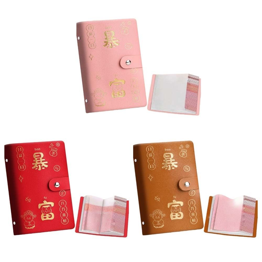 Chinese New Year Envelop Savings Challenges Book God of Wealth Style Cash Budget Notebook Unisex