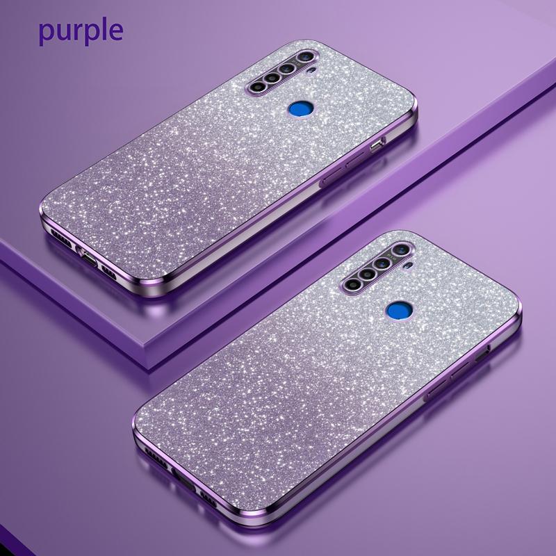 

Для OPPO Realme 5Pro Чехол Блестящий Роскошный Гальванизированный Блестящий Чехол для Телефона OPPO Realme 5 5i 5S 6i Мягкий TPU Бампер Прозрачная Задняя Крышка For Realme 5 Pro фиолетовый