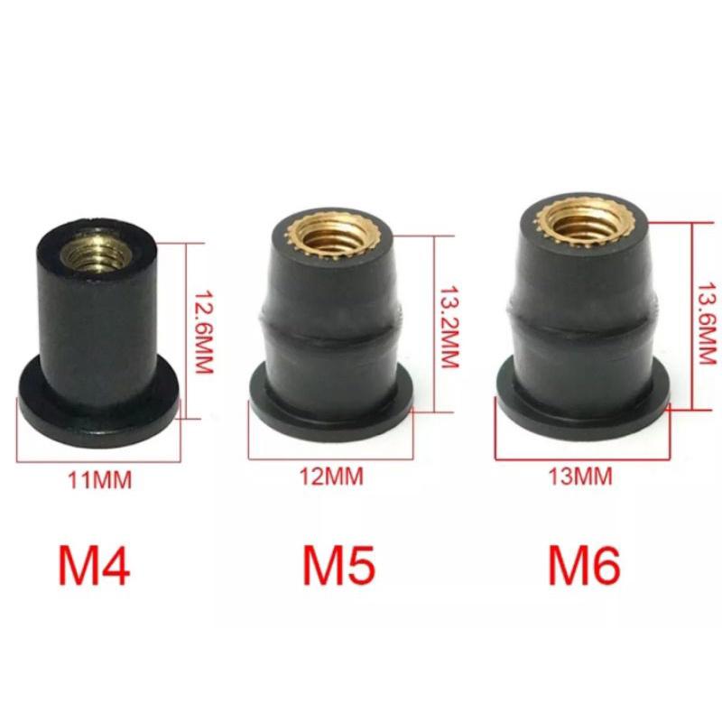 10 Pz M4 / M5 / M6 Moto Gomma Pozzo Nutsaccessori Elementi Di Fissaggio Decorazione Moto Parabrezza Modificato.jpg 220x220.jpg - Foto 2