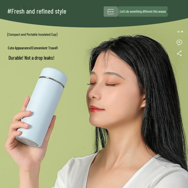 316 Stainless Steel Portable Insulated Cup: Fresh Artistic Design, Compact Pocket Size, Perfect for Students
