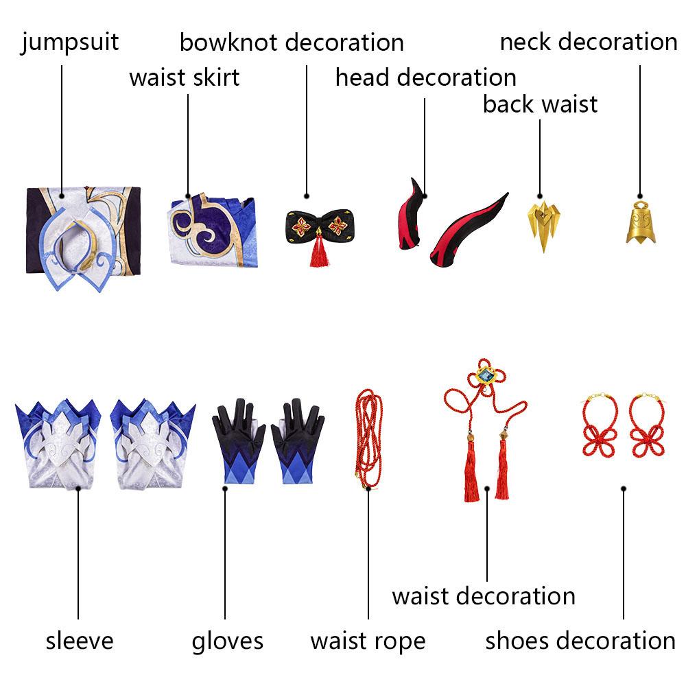 Ganyu Cosplay Costume Shoes Full Set Custom Made Carnival Halloween Sexy Dress