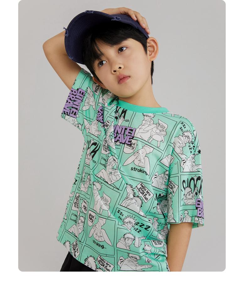 EI Children's Boys' Short-Sleeved T-Shirt - Summer Fashionable Cool Mid-Size