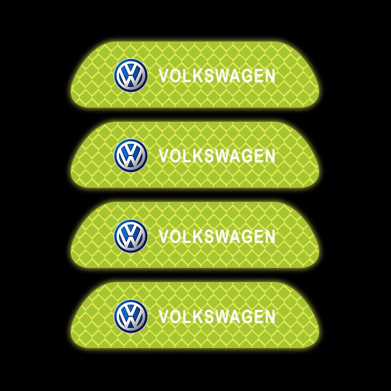 

2026 Hot For VW VOLKSWAGEN 4PCS Car Door Sticker Safety Warning Reflective Mark For Volkswagen TIGUAN VW GOLF MK6 Polo Tiguan PA різнокольоровий