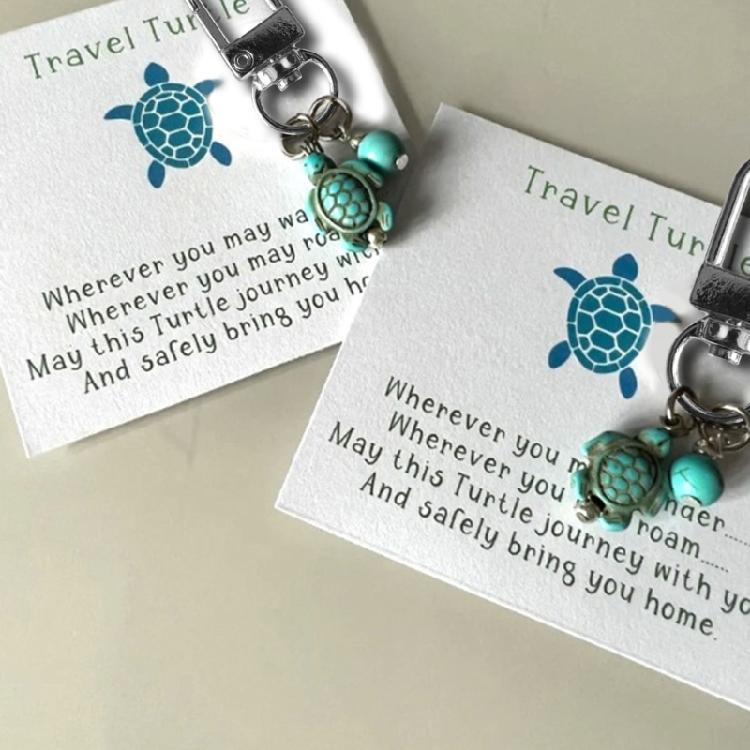 Handmade Turtle Keychain Travel Turtle Keychain Charm Turtle Keyring for Bag Key