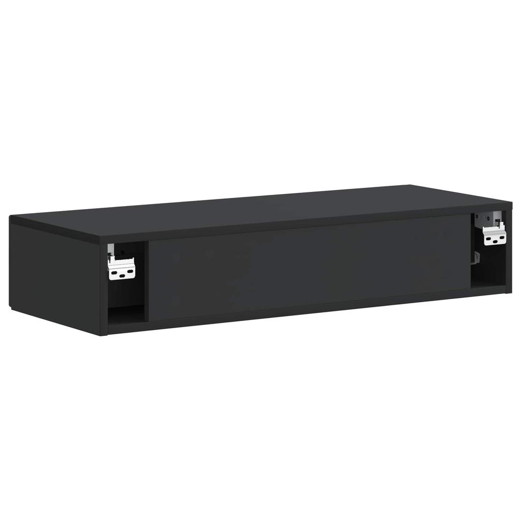 Wall Mounted Side Table Black 87.5 X 34.5 X 17 Cm