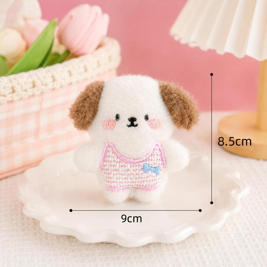 Soft Cute Cartoon Puppy Plush Toy Keychain Bag Charm Pendant