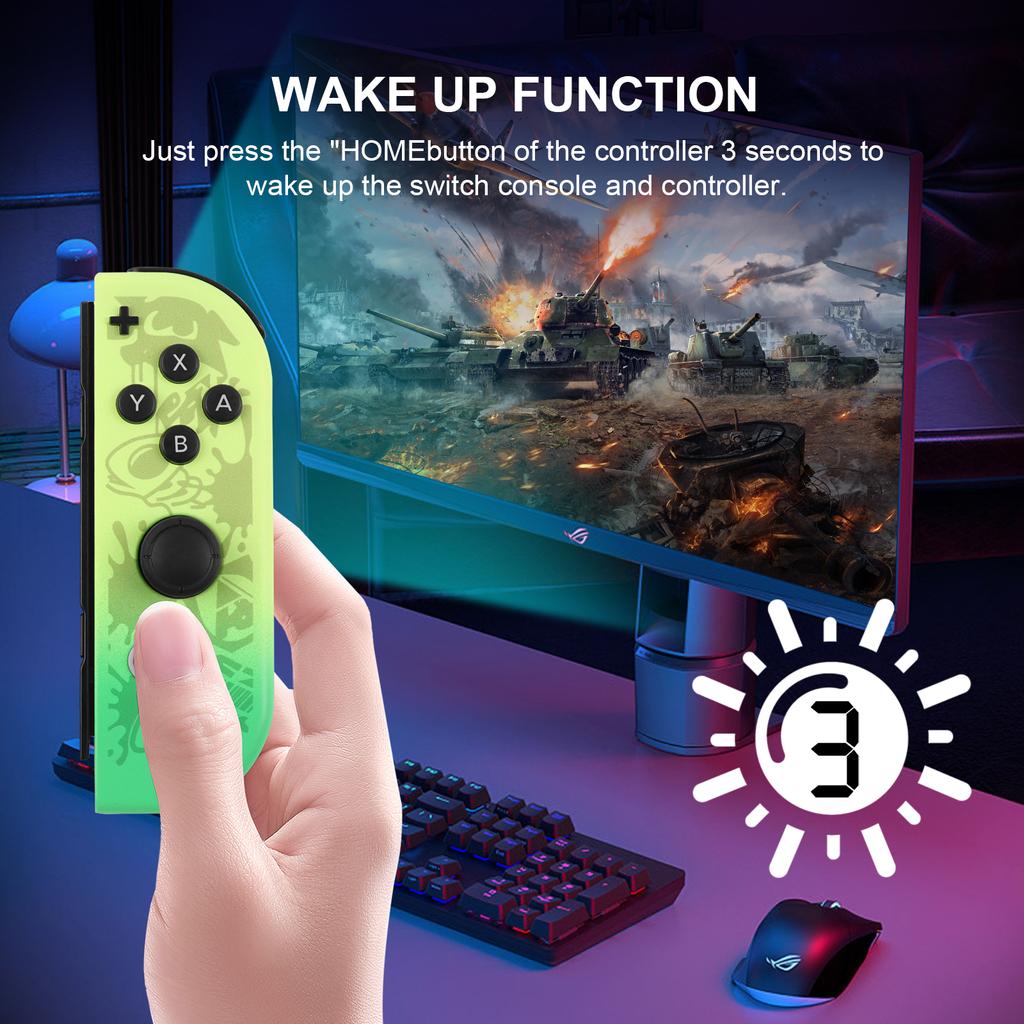 Wireless Left Right Controller Dual Vibration Bluetooth Joypad With 6 Axis Gyro Switch Game Console L/R Handle Grip
