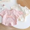 Girls Cotton Short Sleeve T Shirt Cute Rabbit Print Colorful Dots Summer Top
