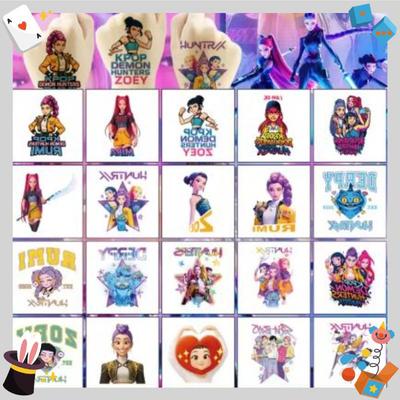 20 piècesNouveauKPOP Chasse aux Monstres Groupe de Filles Déguisement Autocollants Mignons Autocollants d'Échange Fait Main Créatif DIY Autocollants Jouets pour Enfants Cadeaux