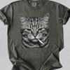 Retro Smoking Cat Shirt, Funny Sarcastic Tabby T-Shirt, Vintage 90s Flash Photography Style Tee, Grumpy Cat Face Wearing Cigarette Graphic