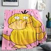 Coperta in Flanella con Fantasia Psyduck dei Pokémon, Alta Qualità, Confortevole per Tutte le Stagioni, Arredamento per la Casa, Calore e Comfort, Perfetta per Regali.