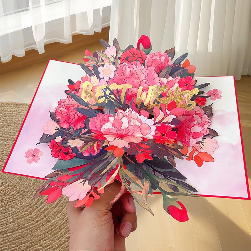 3D Fold Out Butterfly Flower Greeting Card Handmade High Quality Paper Up Card for Graduation Business Holiday Gifts