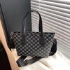 Women's Vintage Geometric Print Shoulder Bag   Lightweight PU Handbag with Detachable Strap & Zipper for Daily Use Crossbody Bag