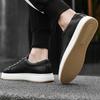 Cow Leather Casual Sneakers Men Lace Up Designer Autumn Spring Black Outdoor Men's Fashion Black White Shoes Zapatos Hombre